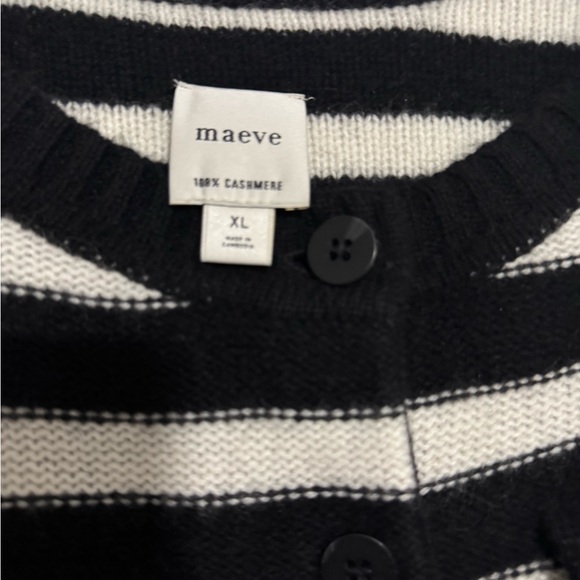 Anthropologie Monochrome Striped Cardigan 100% cashmere - Picture 4 of 8